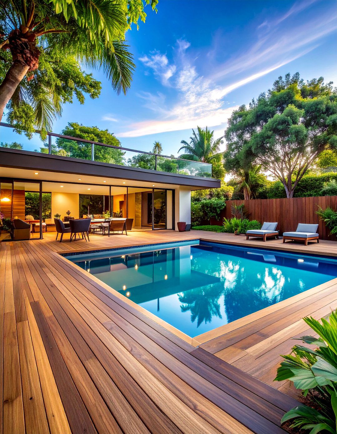 Pool Deck Integration - 30 Large Deck Ideas for Outdoor Entertaining and Relaxation