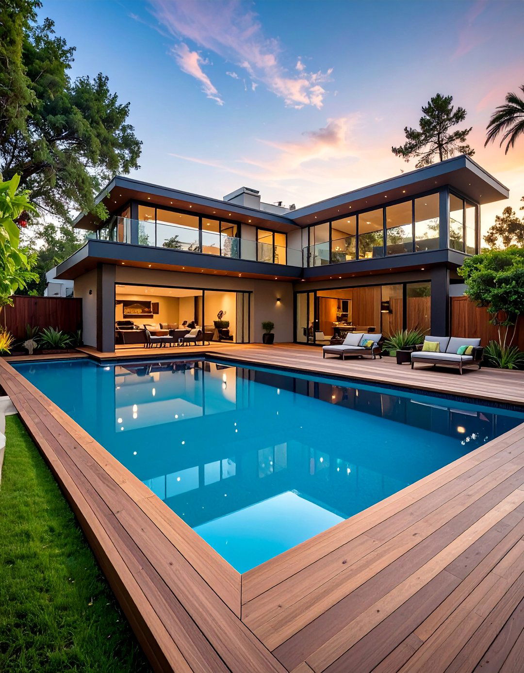 Pool with Elevated Deck Platforms - 40 Backyard Pool Ideas for a Refreshing Summer Oasis