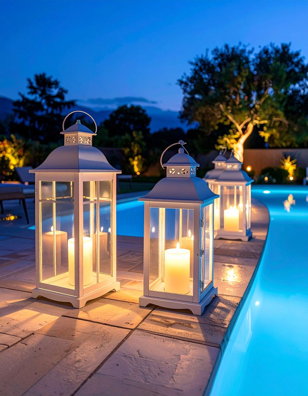 Poolside Lantern Illumination Decor - 30 Lantern Decor Ideas to Illuminate Your Home and Garden