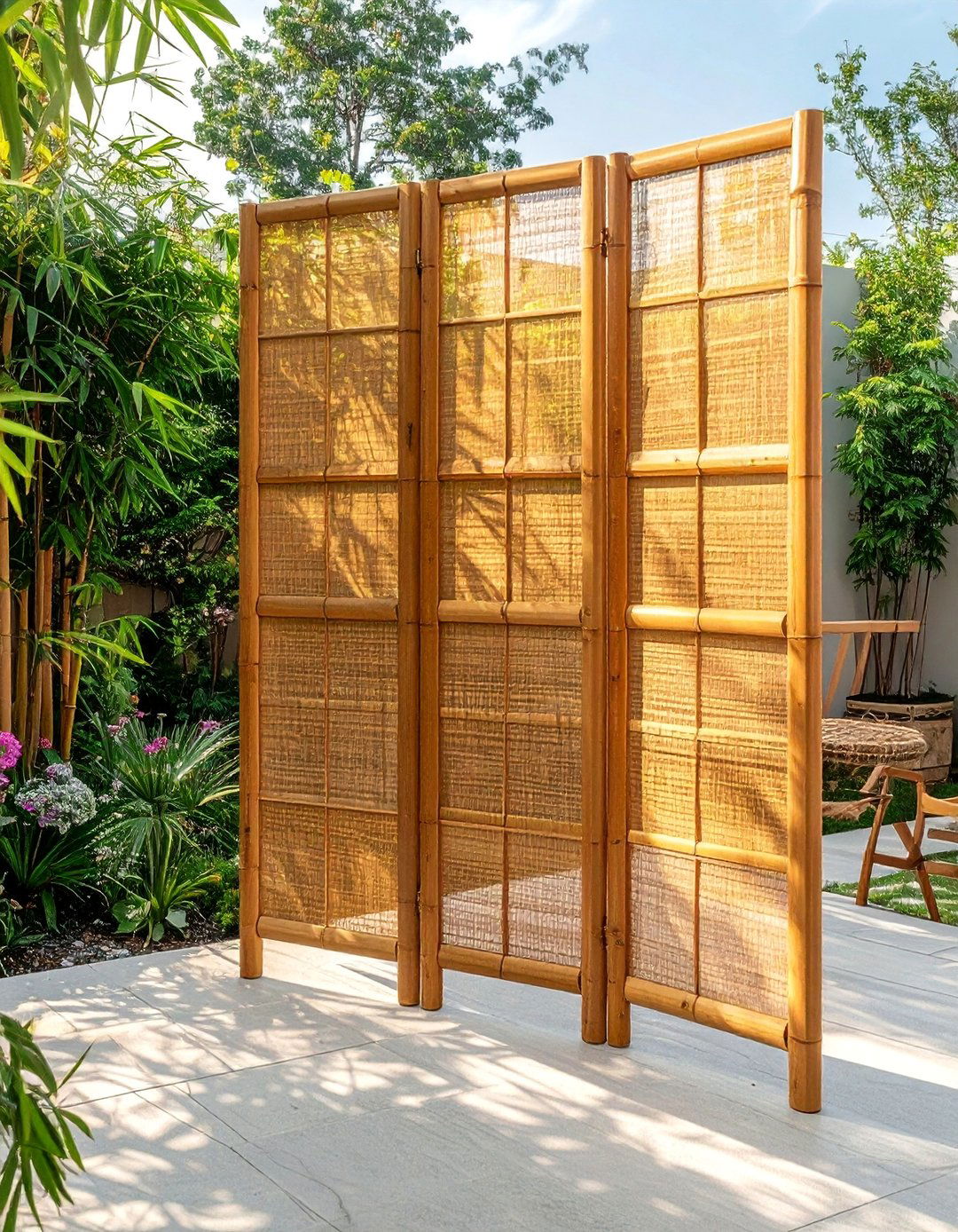 Portable Bamboo Room Divider Screens - 30 Outdoor Privacy Screen Ideas for Your Backyard