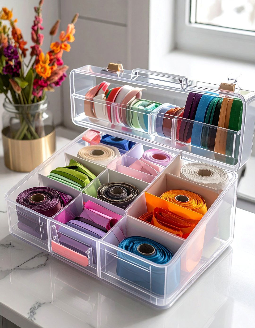 Portable Storage Caddies - 15 Ribbon Storage Ideas to Keep Your Craft Room Organized