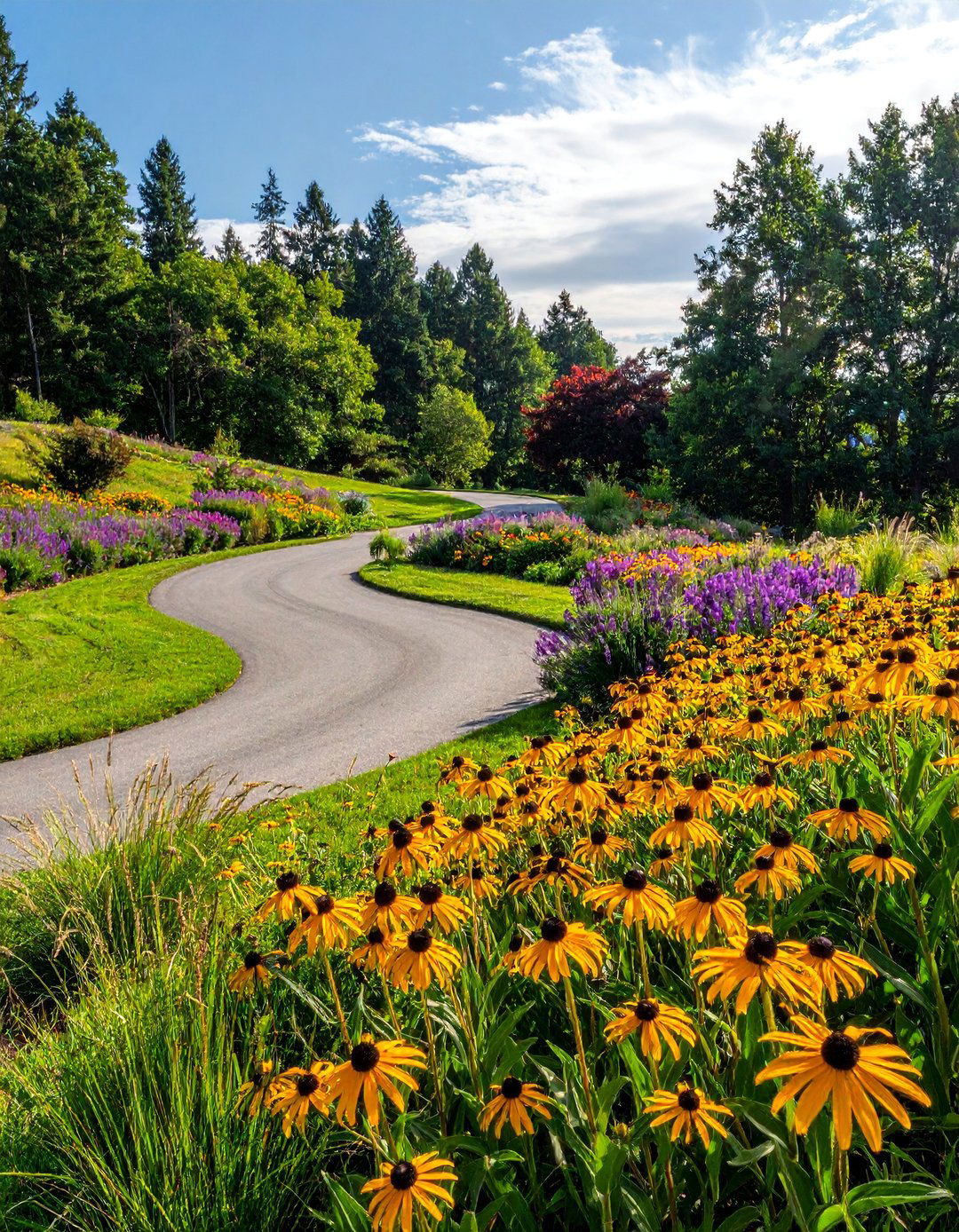 Prairie Wildflower Meadow - 30 Circular Driveway Landscaping Ideas for Your Home