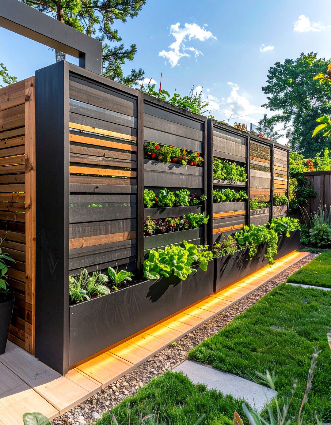 Privacy Planter Combination Systems - 30 Outdoor Privacy Screen Ideas for Your Backyard