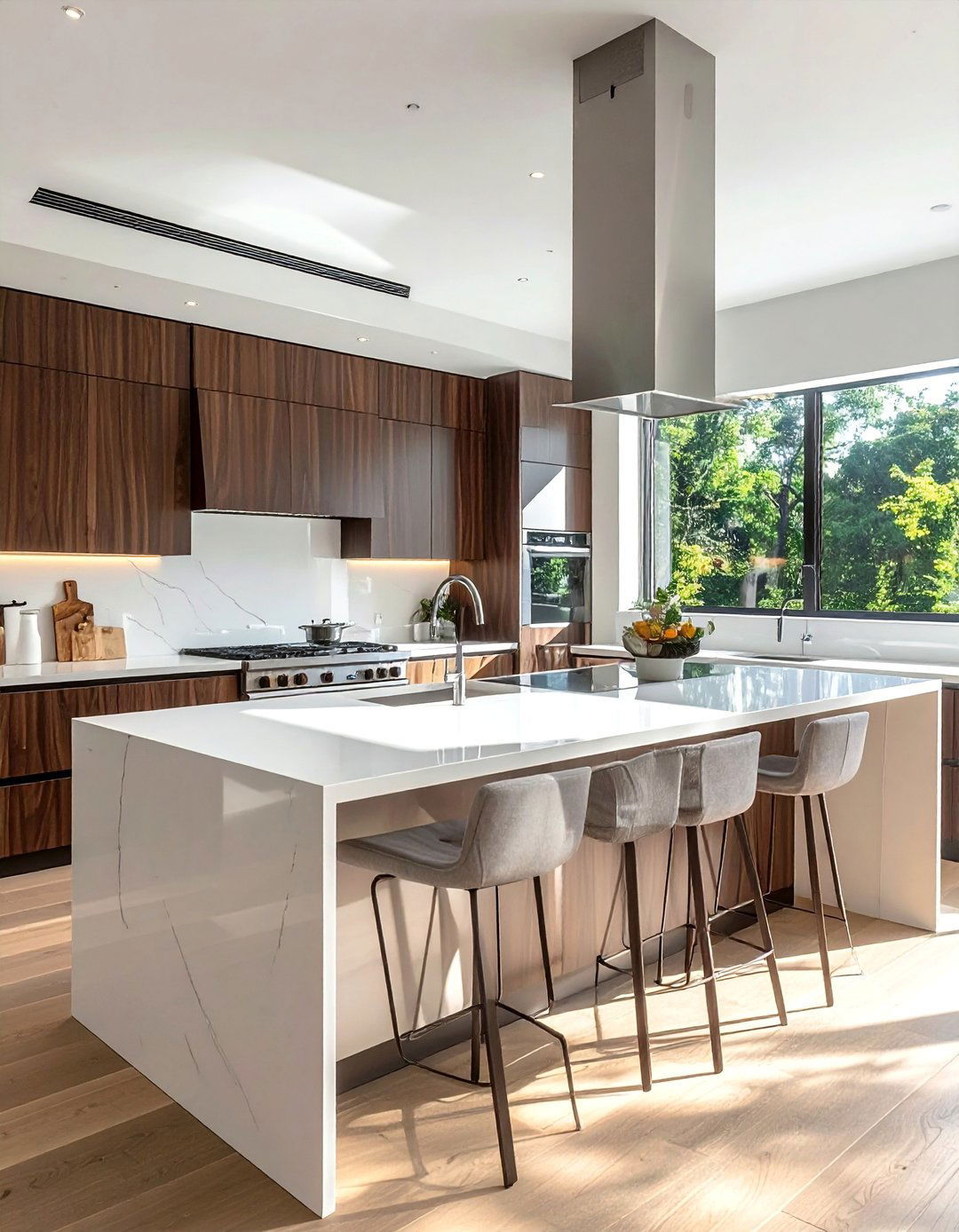 Pure White Solid Quartz Kitchen Countertop - 20 Quartz Kitchen Countertops Ideas for Modern Homes