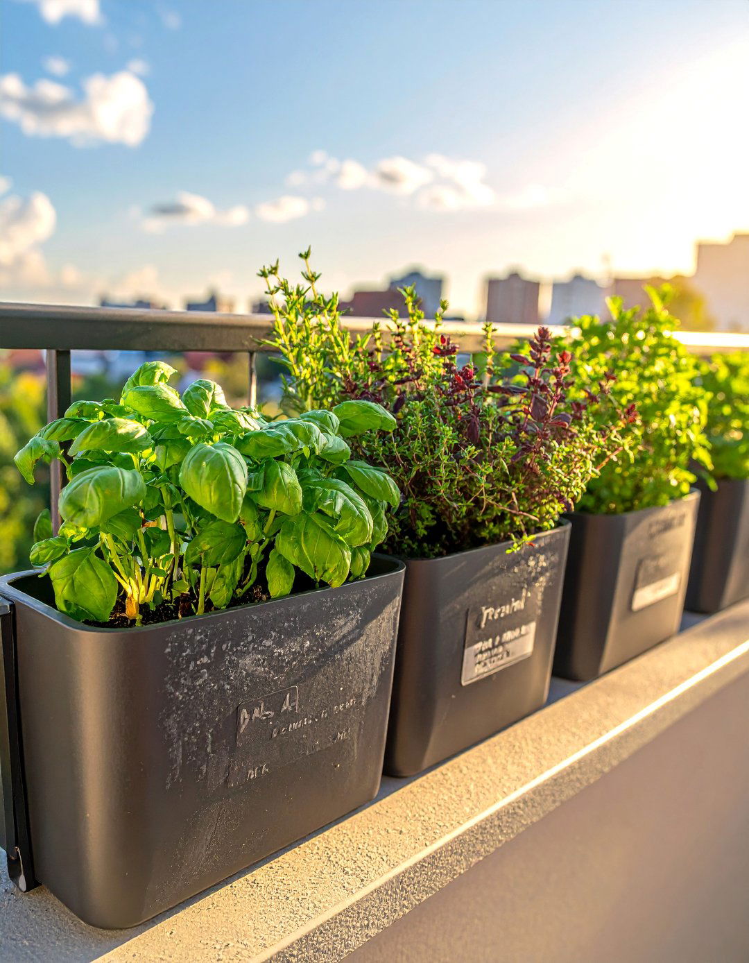 Railing Herb Garden - 30 Small Balcony Ideas to Maximize Your Space