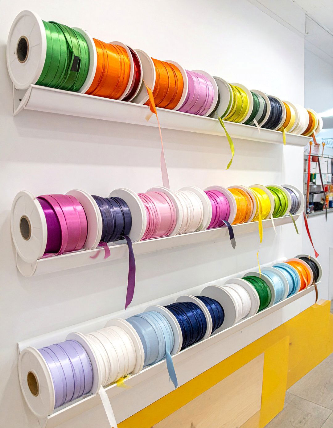 Rain Gutter Ribbon Holders - 15 Ribbon Storage Ideas to Keep Your Craft Room Organized
