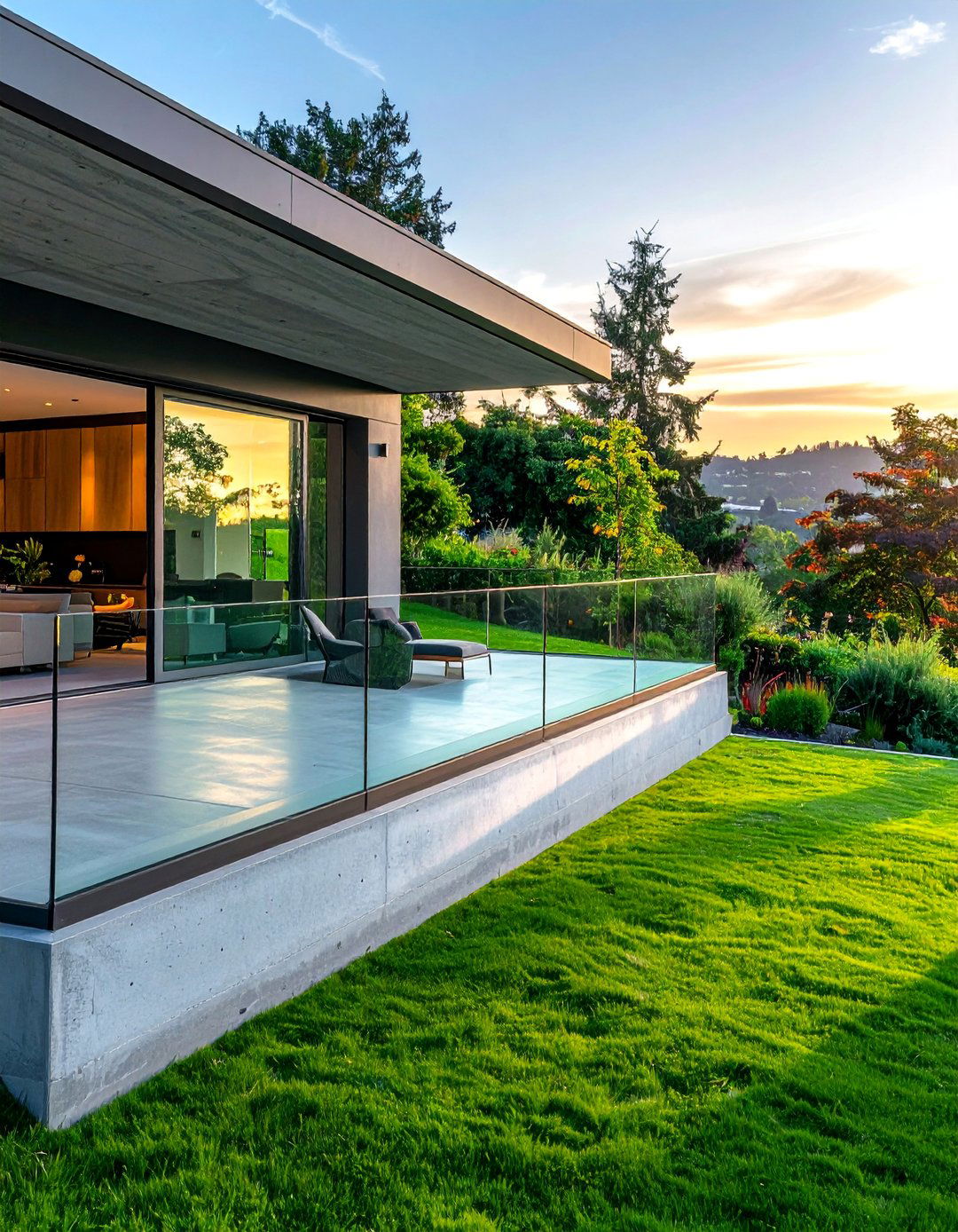 Raised Concrete Patio for Elevated Views - 40 Concrete Patio Ideas for a Modern and Durable Outdoor Space