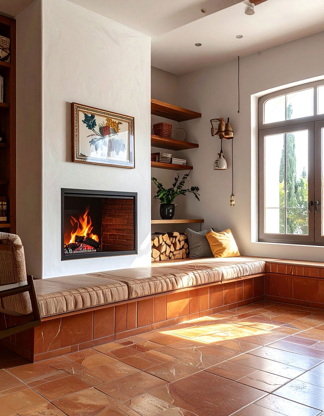 Raised Hearth Banco Fireplace - 25 Spanish Style Fireplace Ideas for a Warm Ambiance