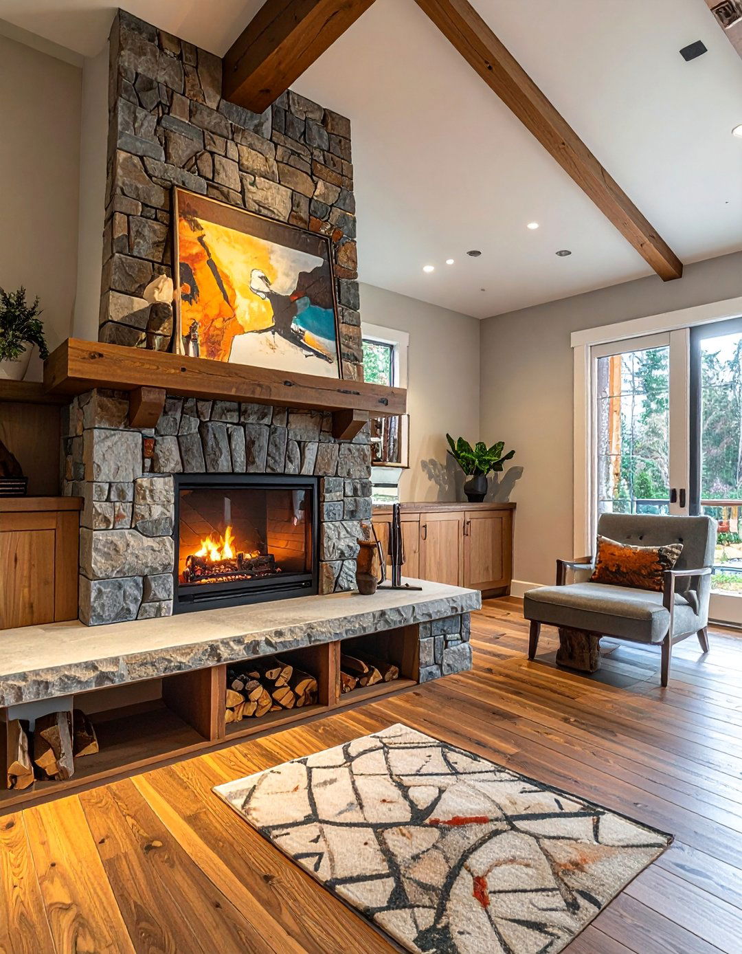 Raised Hearth with Storage - 30 Craftsman-style Fireplace Ideas for a Cozy Home