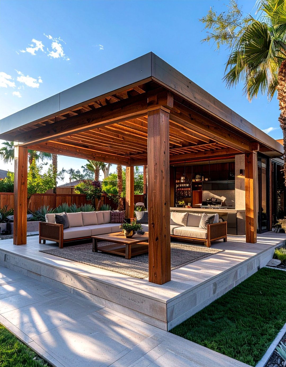 Ramada for a Freestanding Shaded Structure - 30 Las Vegas Backyard Landscaping Ideas for Desert Living