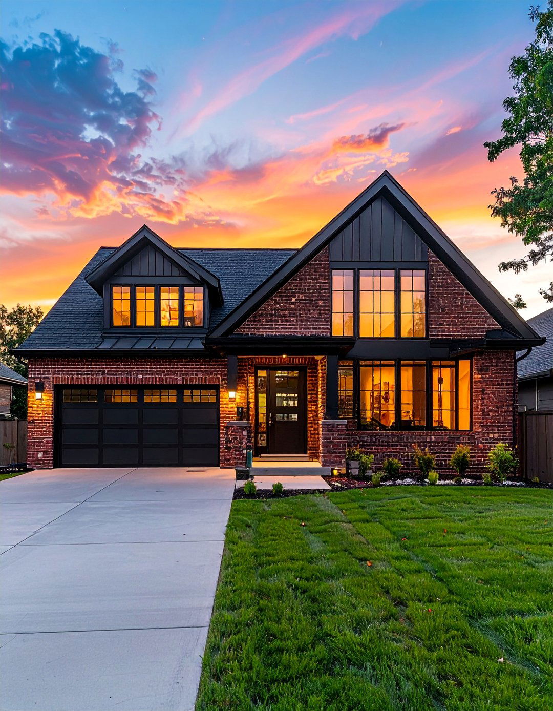 Ranch Style House With Black Windows - 30 Houses With Black Windows for Bold Style