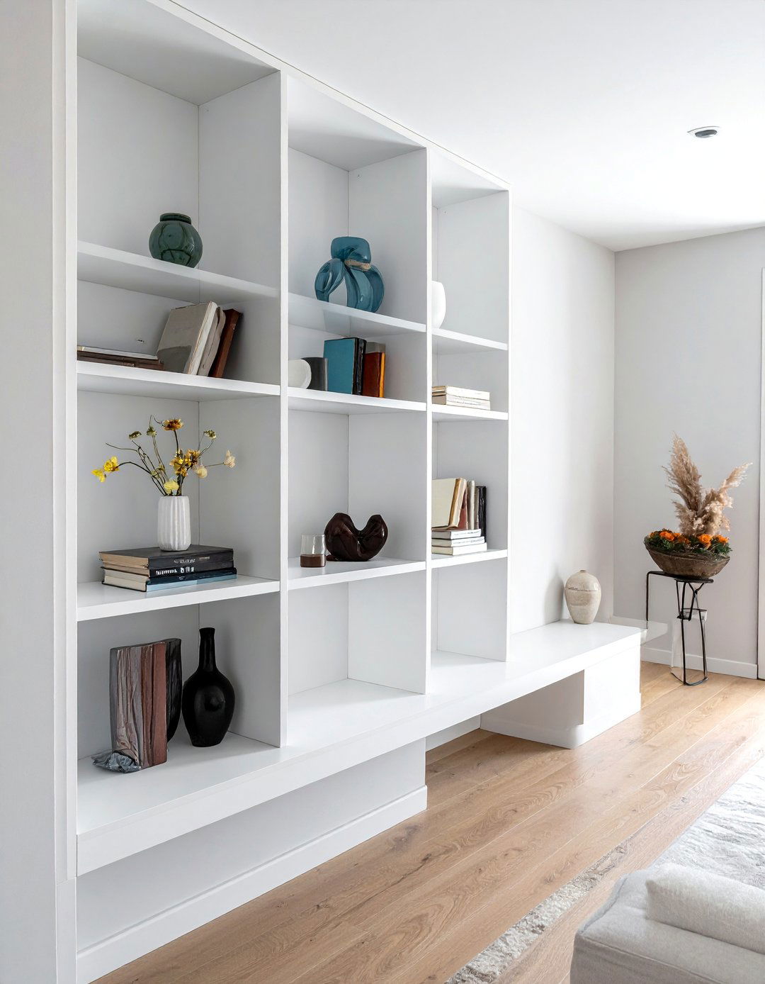 Recessed Bookshelf Integration - 30 Half Wall Ideas to Divide Your Space