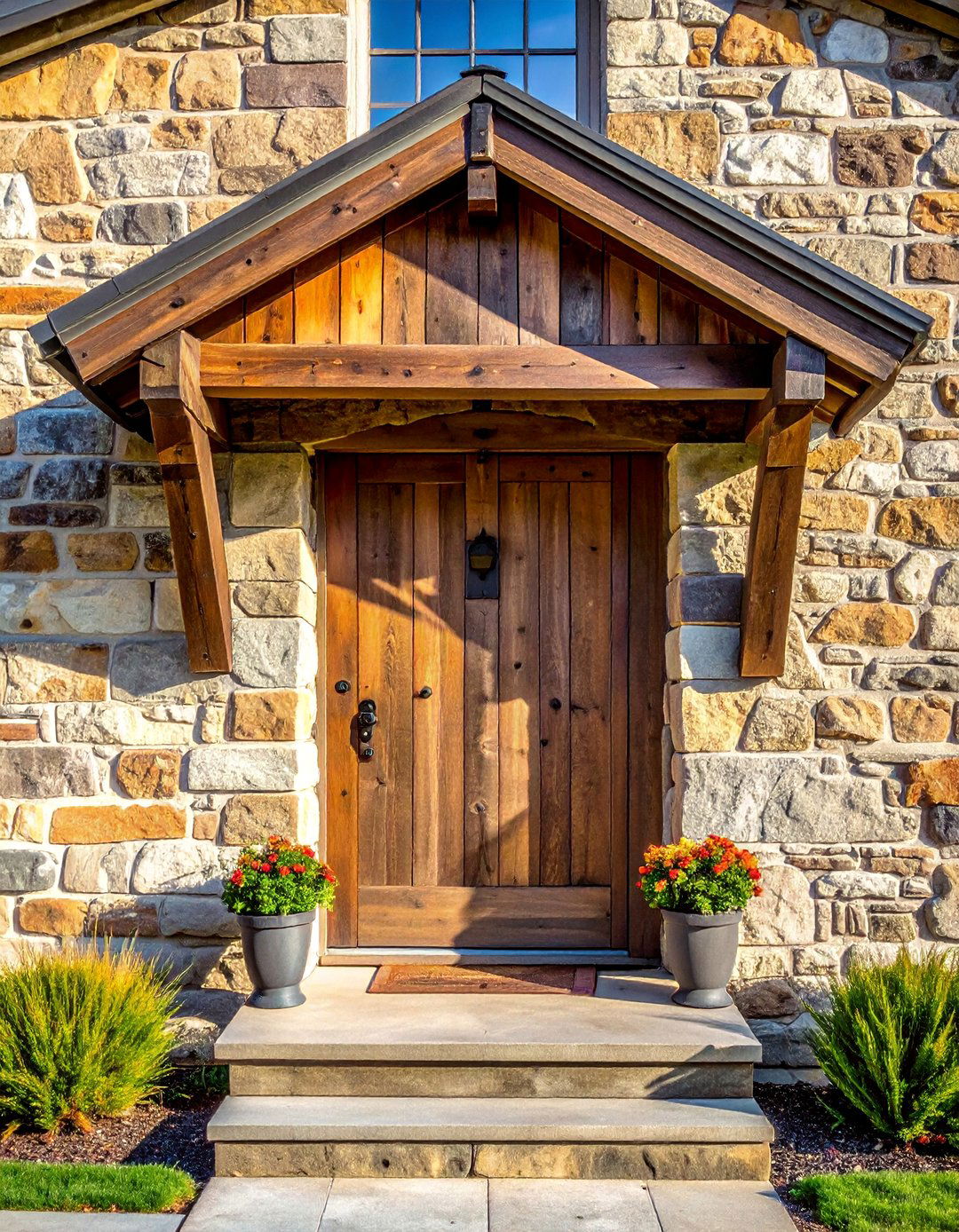 Reclaimed Wood Front Door Canopy - 20 Front Door Canopy Ideas for a Welcoming Entrance