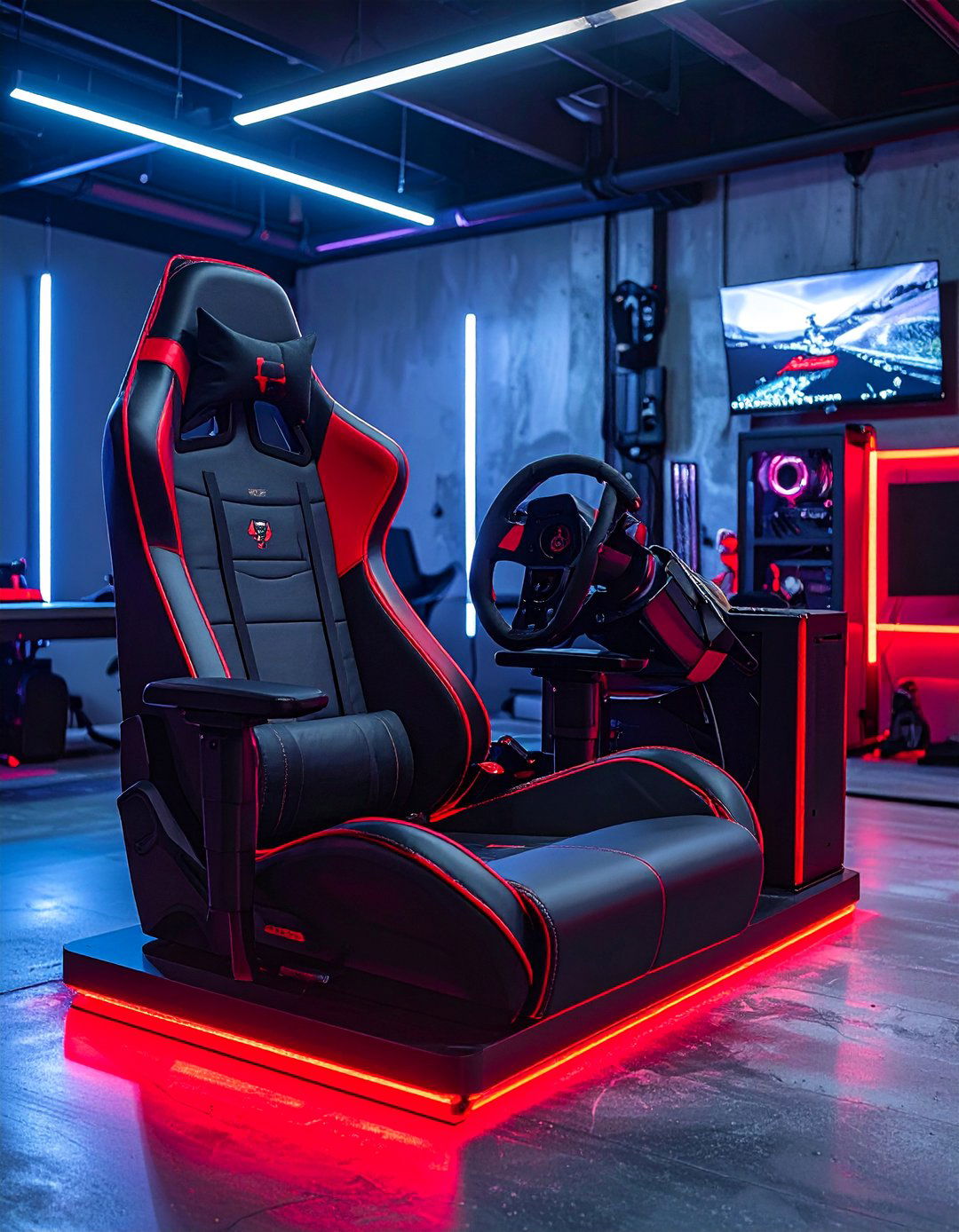 Red and Black Racing Simulator Gaming Setup - 20 Red and Black Gaming Setup Ideas for Gamers