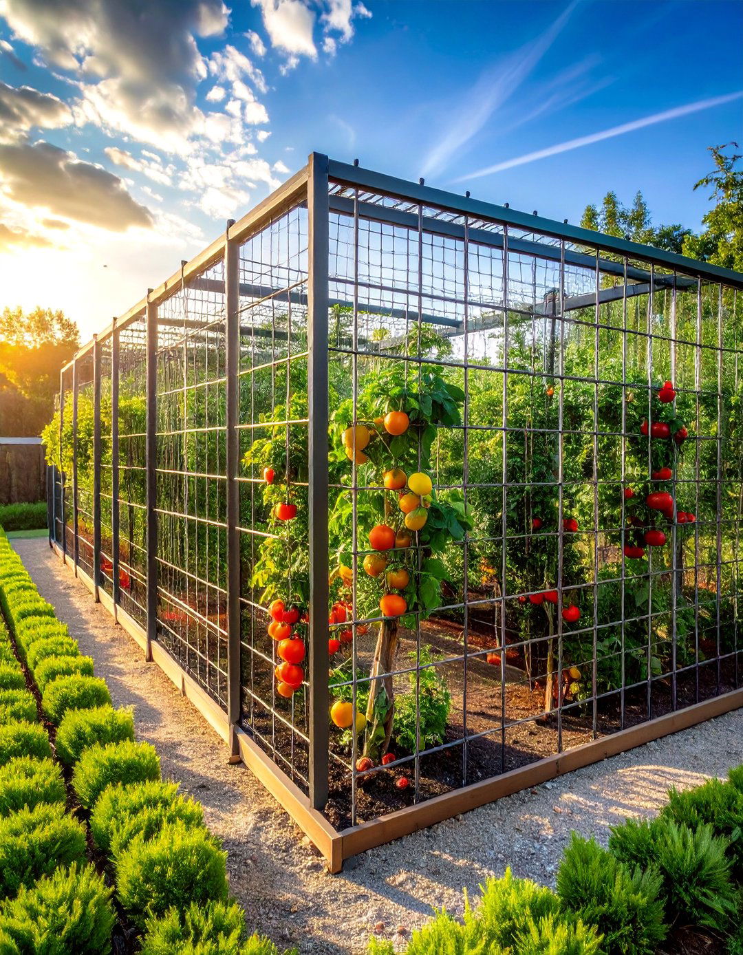 Reinforced Cage System - 30 Tomato Trellis Ideas for Your Vegetable Garden