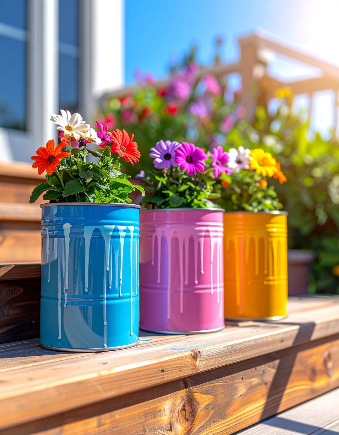 Repurposed Paint Can Container Garden - 40 Container Garden Ideas for Small Spaces