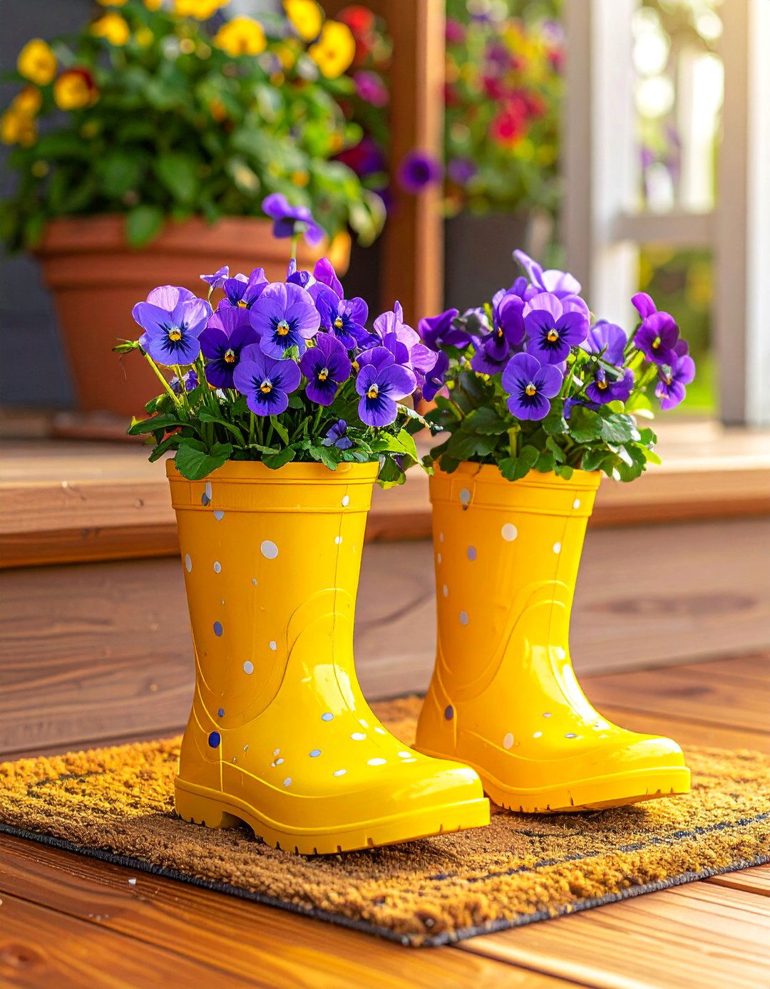 Repurposed Rain Boot Flower Container Garden - 40 Container Garden Ideas for Small Spaces