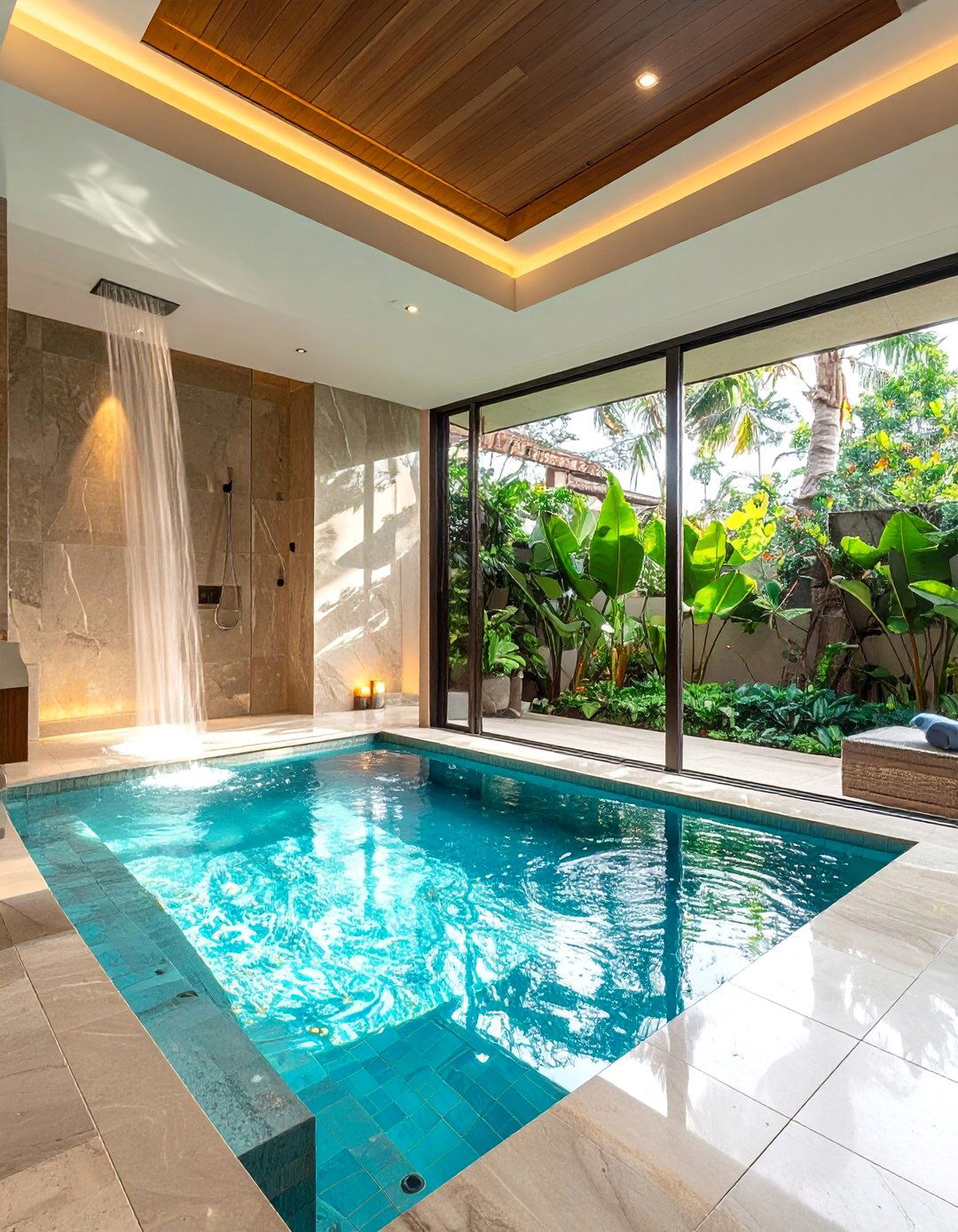 Resort Style Infinity Pool Bathroom - 20 Pool Bathroom Ideas for a Luxurious Spa Feel
