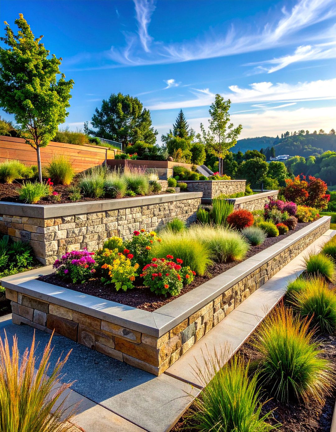 Retaining Wall Recreation Terraces - 25 Dog Friendly Landscaping Ideas for Pet Owners