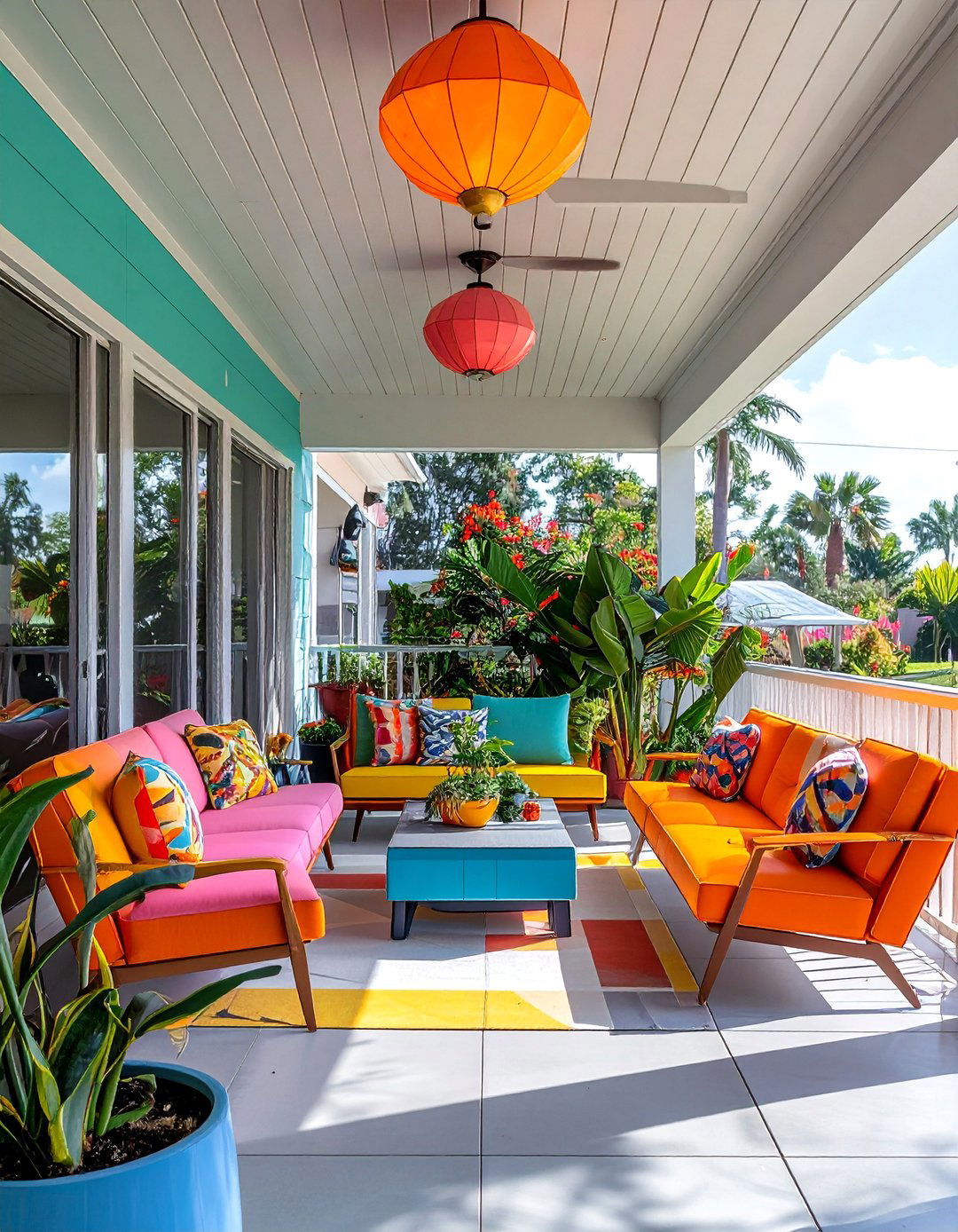 Retro Mid Century Modern - 40 Covered Porch Ideas for Year-Round Enjoyment