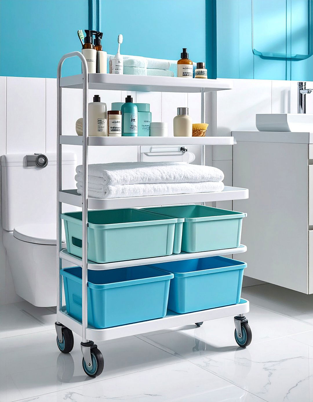 Rolling Cart Storage Solutions - 25 Bathroom Cabinet Ideas for Stylish Storage Solutions
