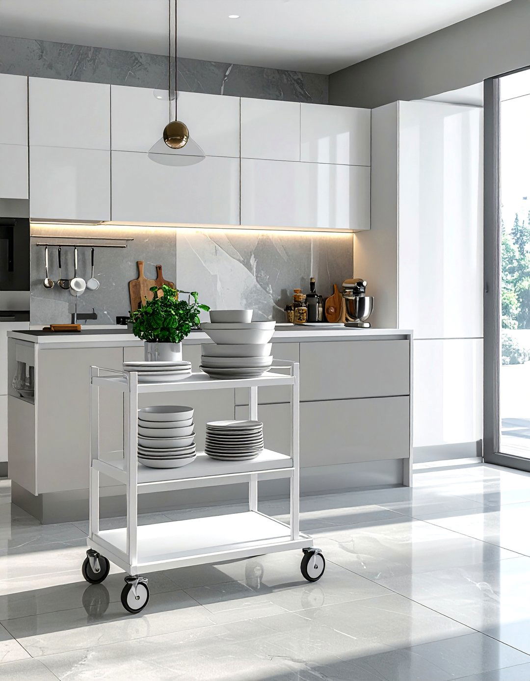 Rolling Kitchen Cart Storage - 30 Small Apartment Storage Ideas for Every Room
