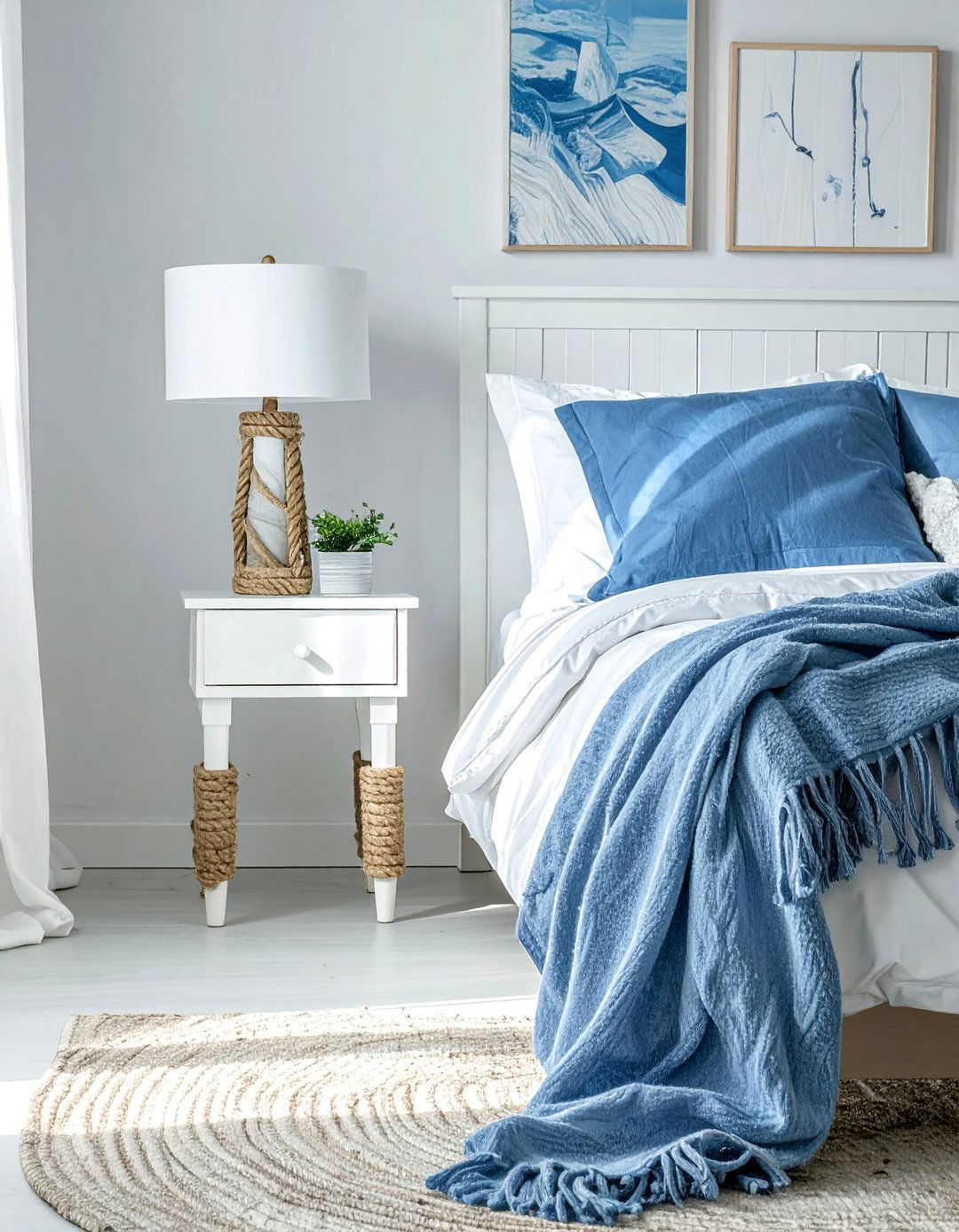 Rope Wrapped Furniture Accents - 20 Mermaid Room Ideas for a Magical Space