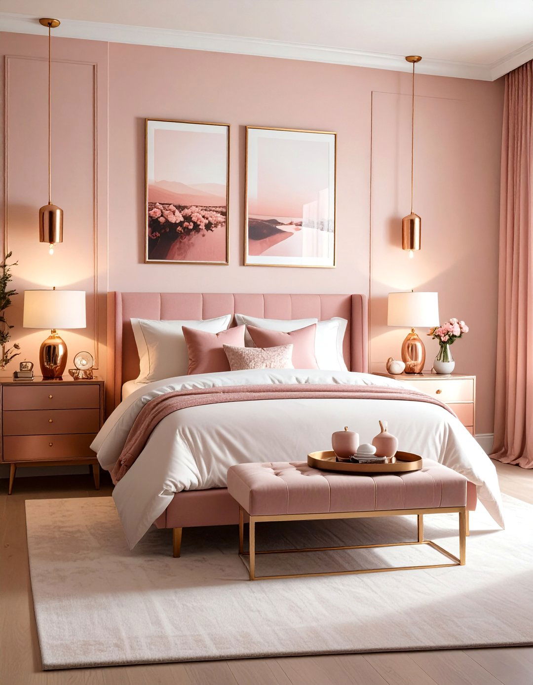 Rose Gold Metallic Accents - 30 Baddie Room Ideas for a Chic and Trendy Look