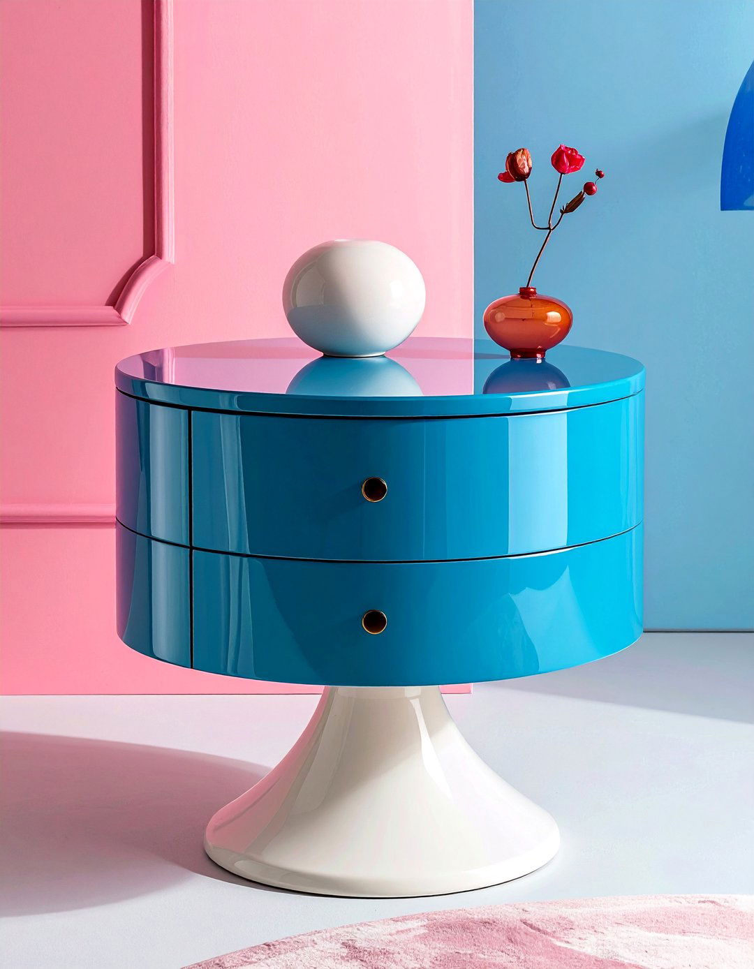 Round Pedestal Nightstand Charm - 20 Nightstand Ideas to Enhance Your Bedroom Decor