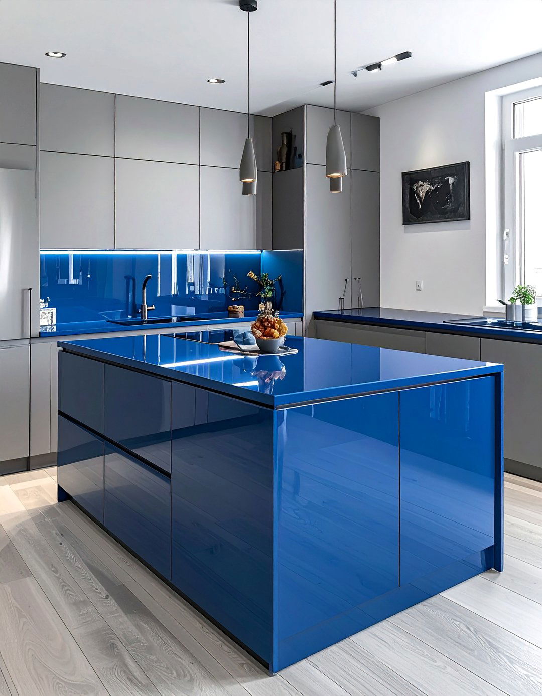 Royal Blue Laminate Countertops for a Bold Budget Friendly Kitchen - 20 Kitchens With Blue Countertops Design Ideas