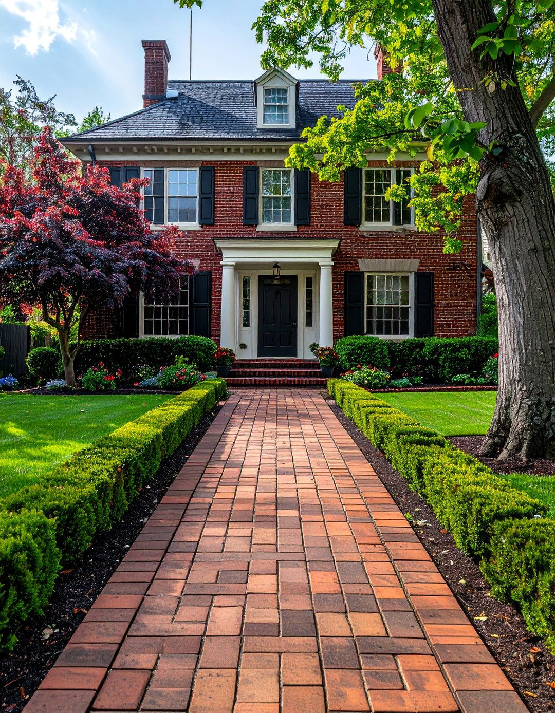 Running Bond Brick Paver Walkway - 30 Paver Walkway Ideas to Beautify Your Garden