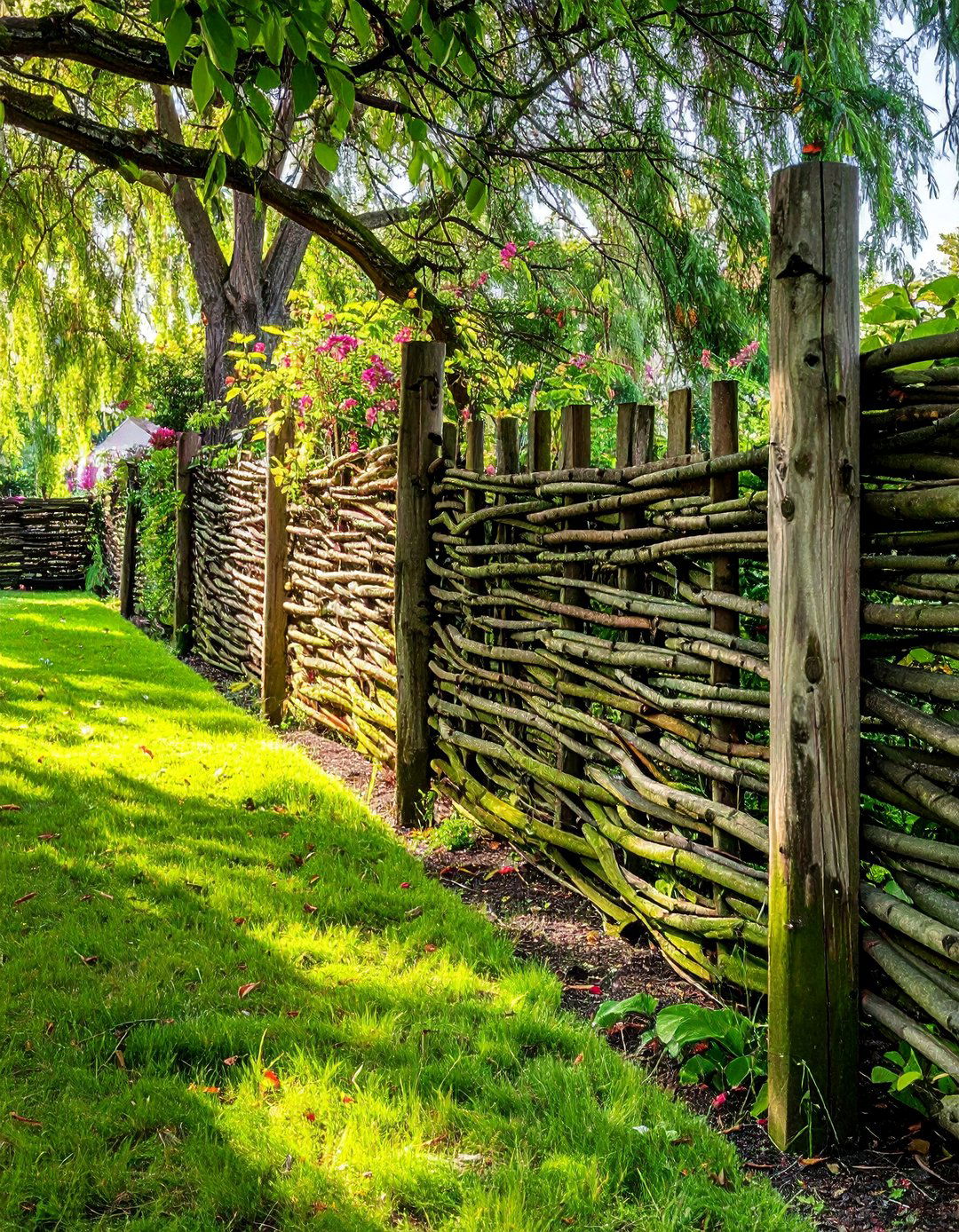 Rustic Branch Privacy Fence Screens - 30 Outdoor Privacy Screen Ideas for Your Backyard