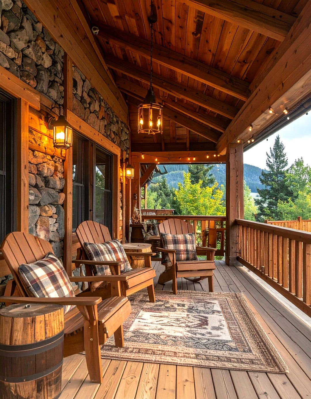 Rustic Cabin Lodge Style - 40 Covered Porch Ideas for Year-Round Enjoyment