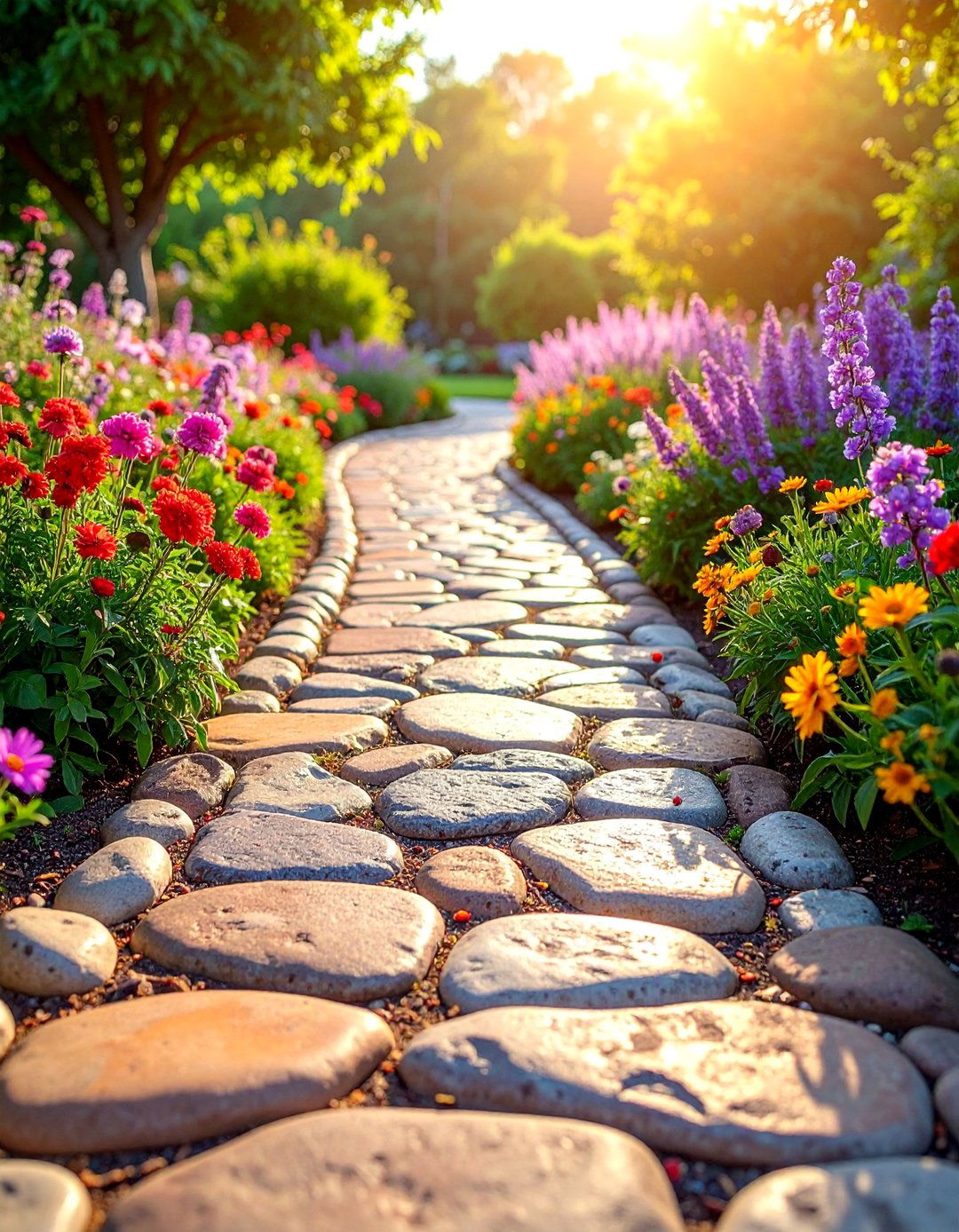 Rustic Cobblestone Paver Walkway - 30 Paver Walkway Ideas to Beautify Your Garden