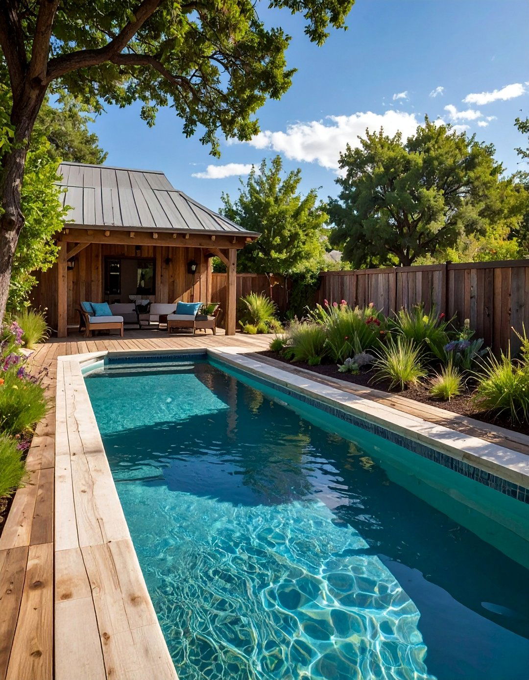 Rustic Countryside Lazy River Retreat - 20 Lazy River Swimming Pool Ideas for Backyard Bliss