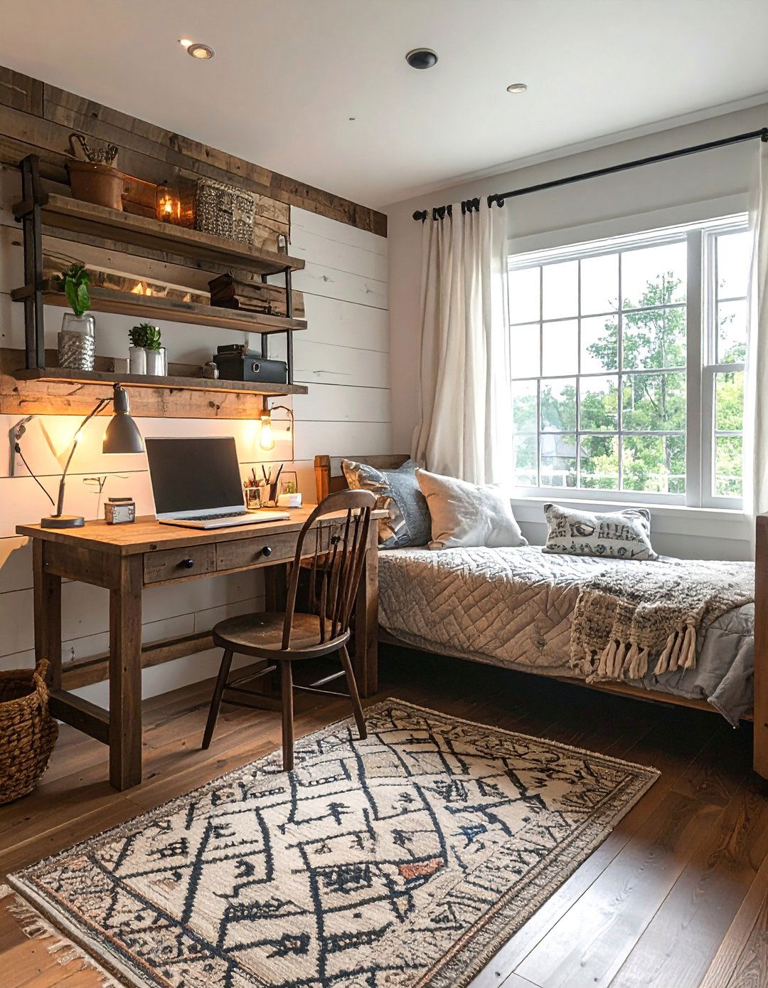 Rustic Farmhouse Office Guest Room - 30 Office Guest Room Ideas for a Functional Space