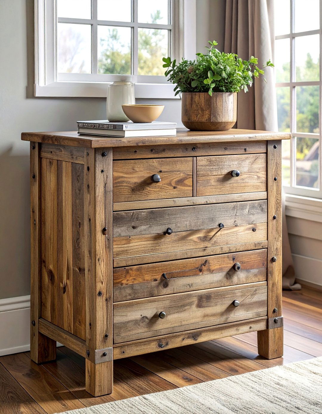 Rustic Farmhouse Wood Nightstand Theme - 20 Nightstand Ideas to Enhance Your Bedroom Decor