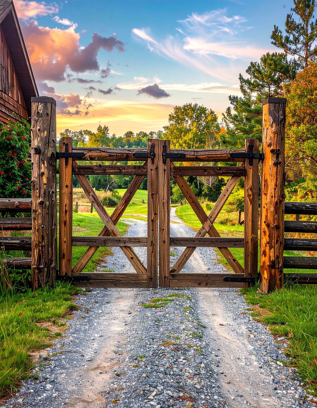 Rustic Split Rail Wooden Front Door Gate - 20 Front Door Gate Ideas to Boost Curb Appeal