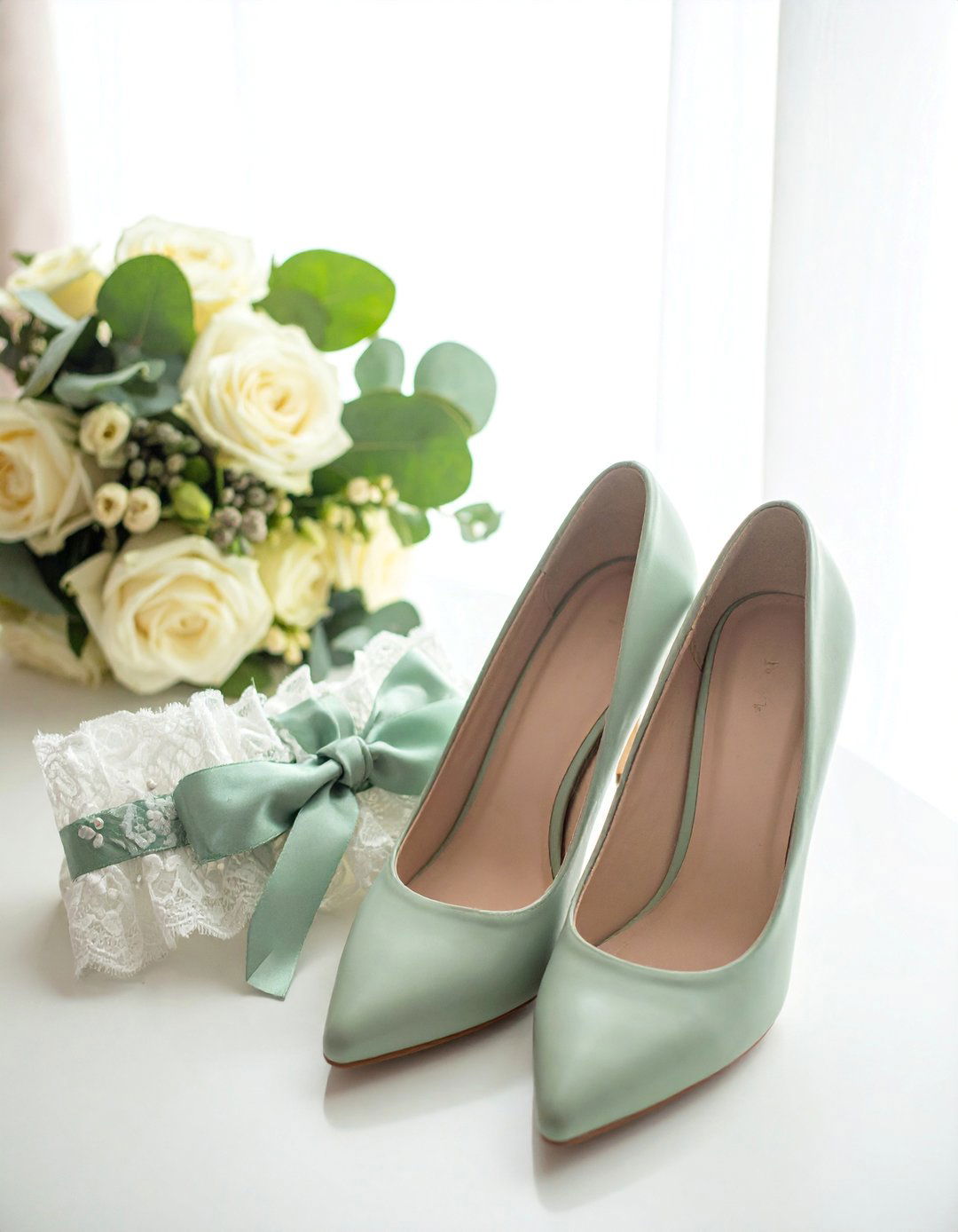 Sage Green Garter and Bridal Accessories - 30 Stunning Sage Green Wedding Ideas for a Serene Day