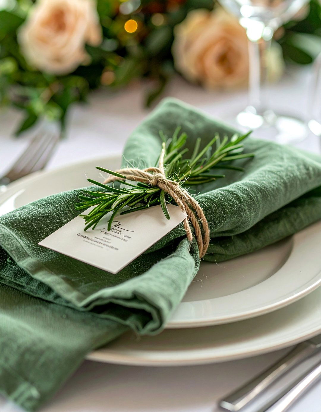 Sage Green Linen Napkins and Menus - 30 Stunning Sage Green Wedding Ideas for a Serene Day
