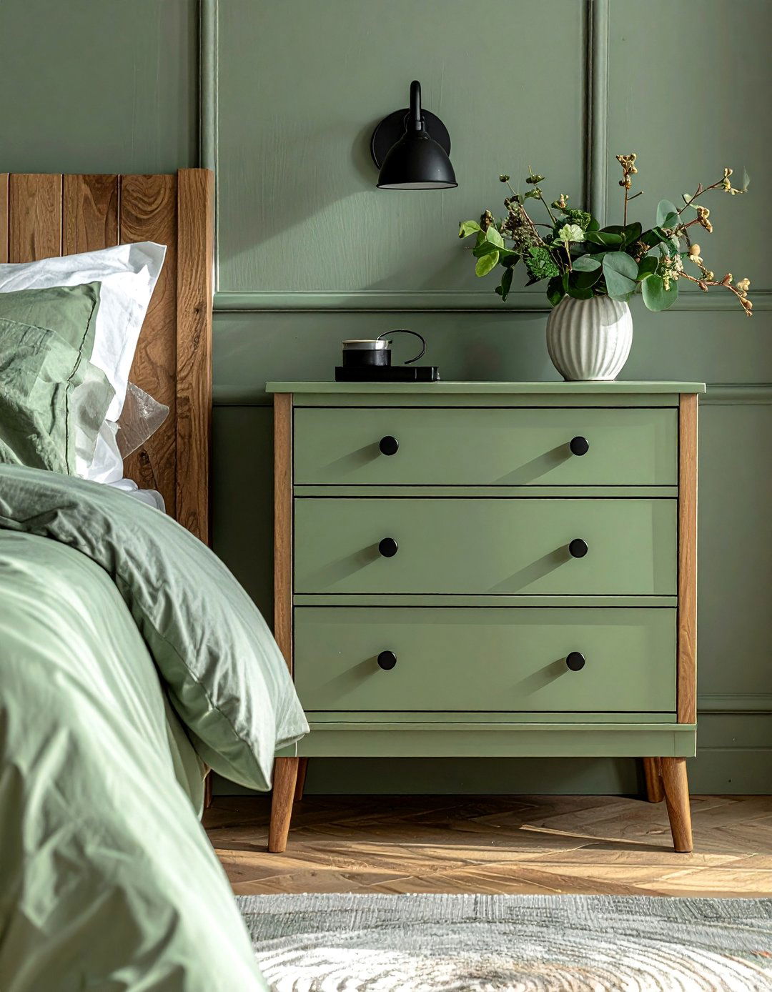 Sage Green Nightstand Refresh - 20 Painted Bedroom Furniture Ideas to Refresh Your Space