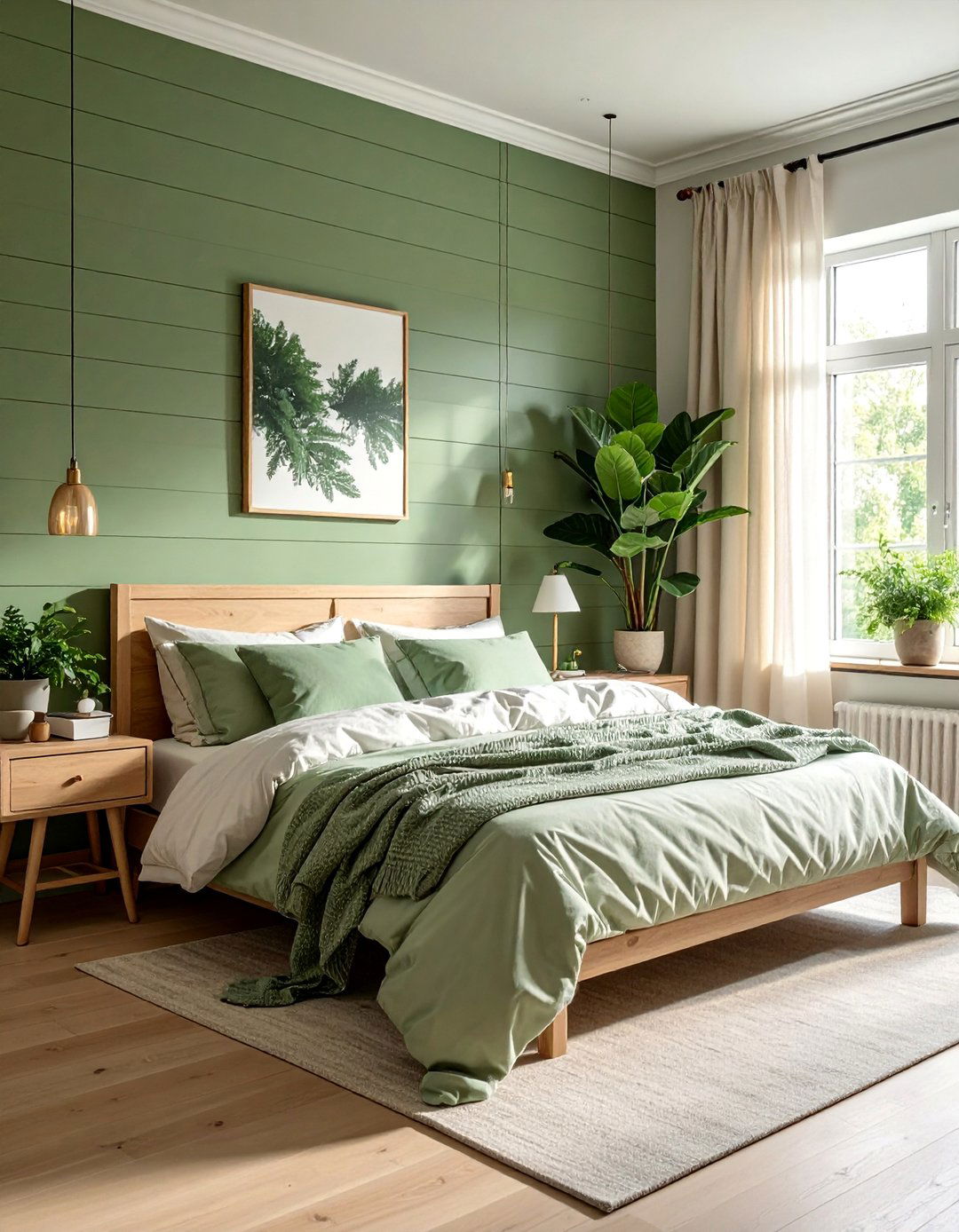 Sage Green Shiplap Bedroom Wall - 30 Shiplap Bedroom Ideas for a Rustic and Chic Look