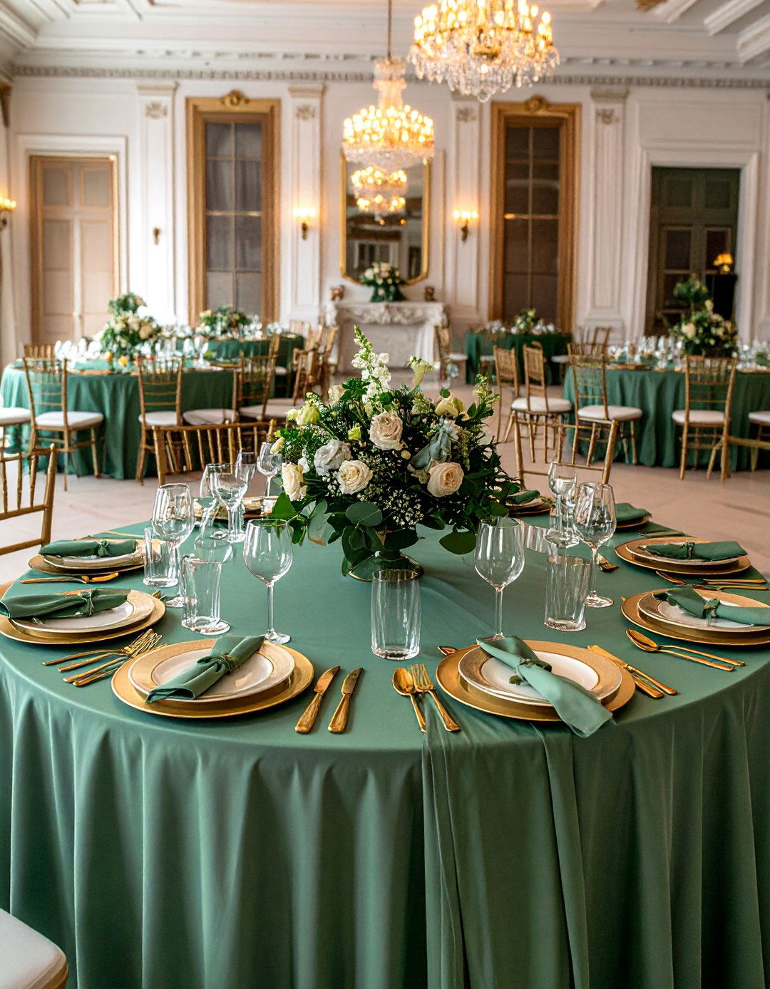 Sage Green and Gold Table Settings - 30 Stunning Sage Green Wedding Ideas for a Serene Day