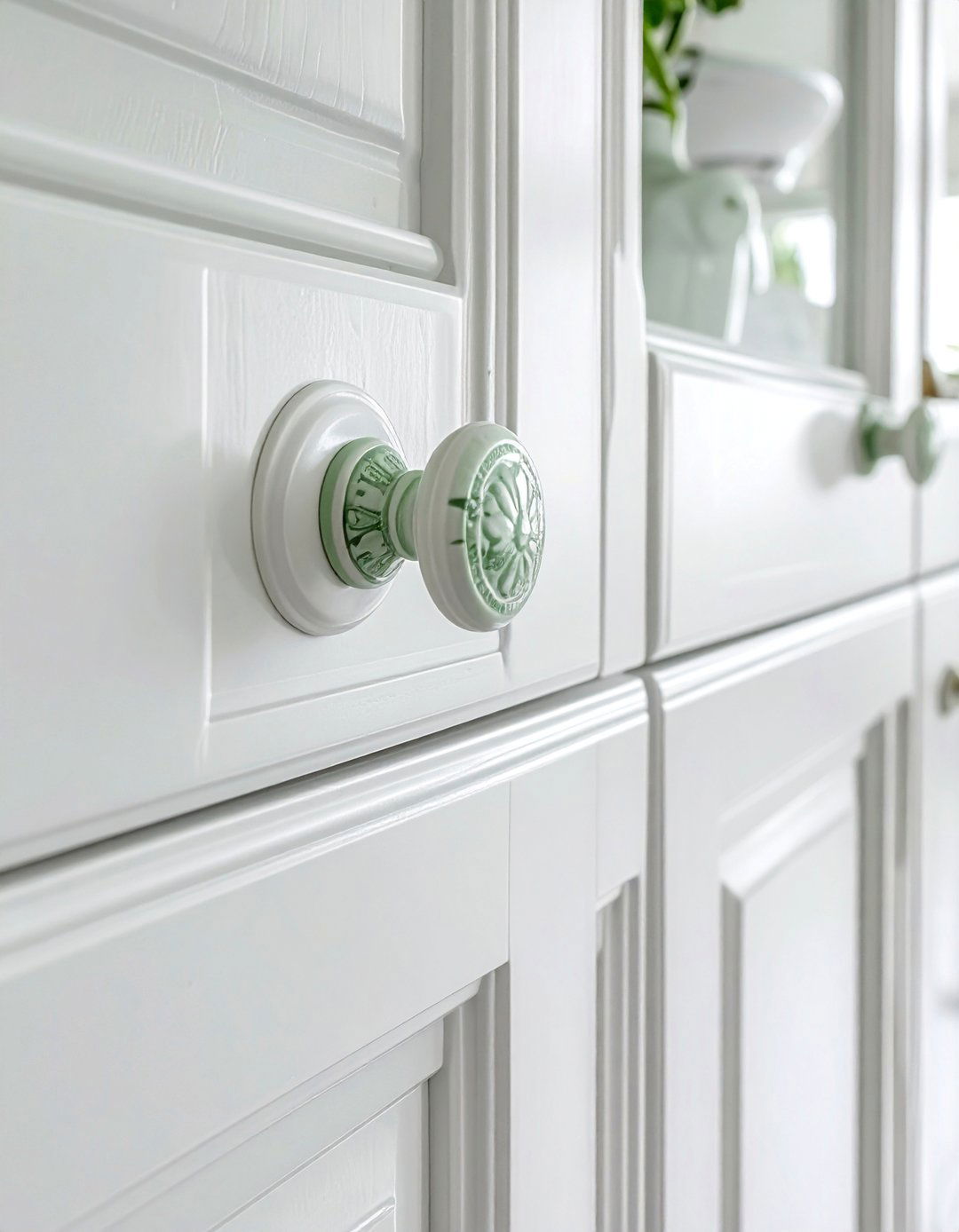 Sage Green and White Cabinet Hardware - 25 Sage Green and White Kitchen Ideas for Timeless Style
