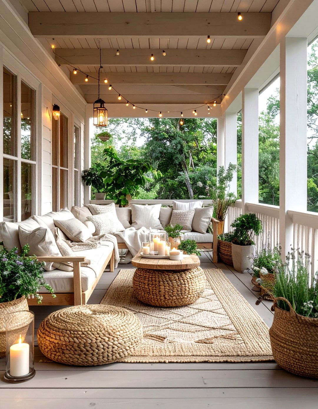 Scandinavian Hygge Haven - 40 Covered Porch Ideas for Year-Round Enjoyment