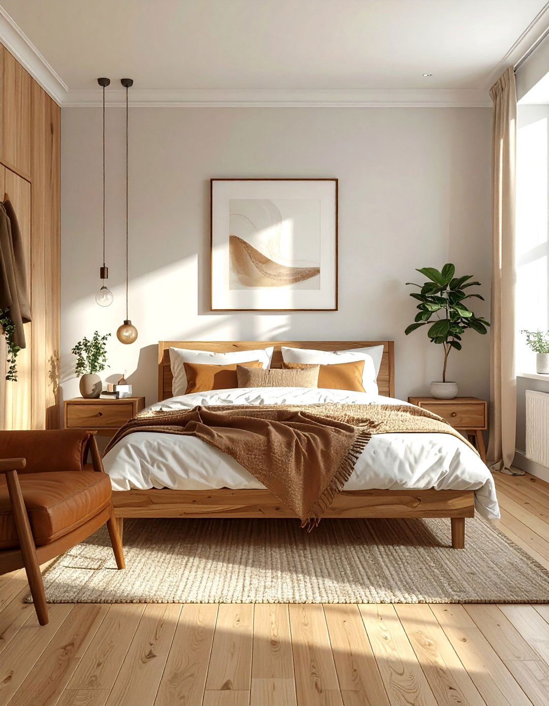 Scandinavian Inspired Brown Bedroom - 25 Brown Bedroom Ideas for a Cozy and Warm Ambiance