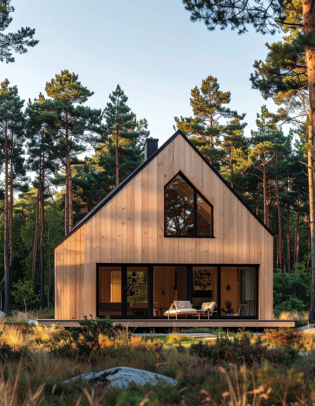 Scandinavian Inspired House With Black Windows - 30 Houses With Black Windows for Bold Style