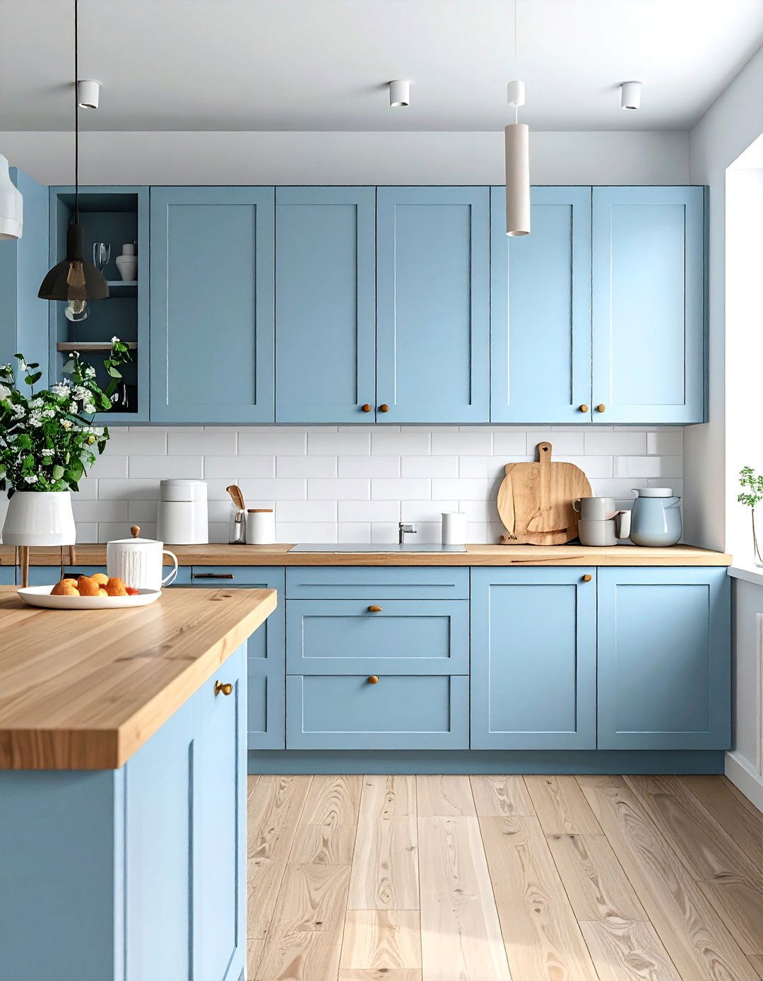 Scandinavian Inspired Light Blue Kitchen Cabinets - 20 Light Blue Kitchen Cabinets Ideas for a Fresh Look