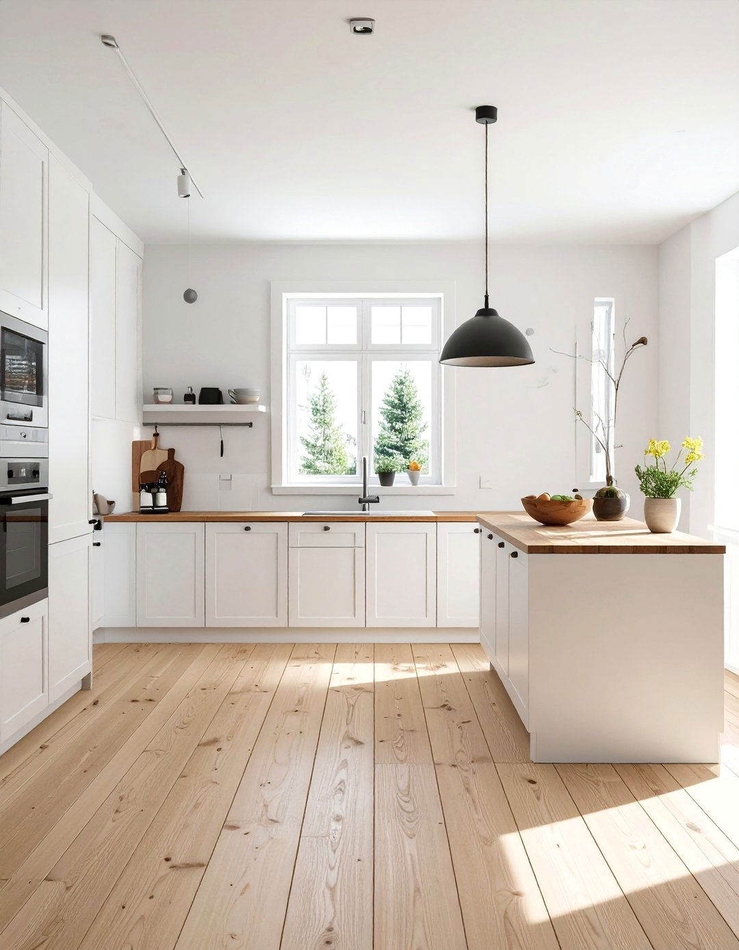 Scandinavian Inspired Light Wood Floor Kitchen - 20 Light Wood Floor Kitchen Ideas for a Bright Space
