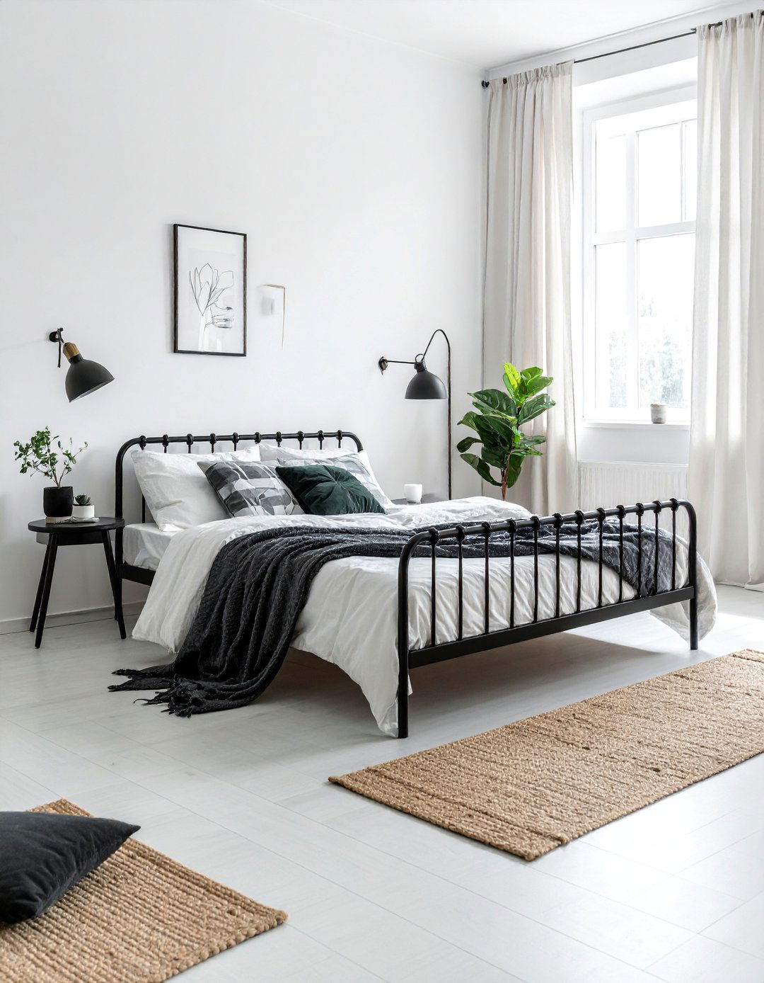 Scandinavian Inspired Simplicity - 40 Black and White Bedroom Ideas for Elegance